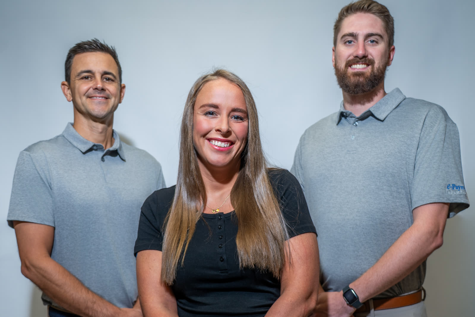 The e-Payment Solutions team: Marc Potvin, Morgan and Brock